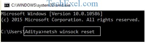 command - netsh winsock reset - fix Ethernet Doesn’t Have a Valid IP Configuration