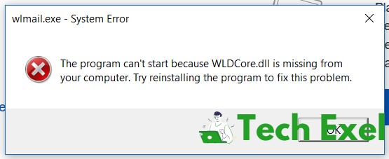 WLDCore.dll is Missing or Can Not Be Found Error