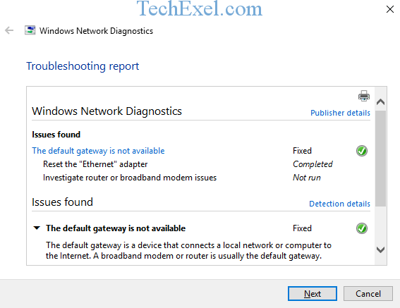 How to Fix The Default Gateway Is Not Available