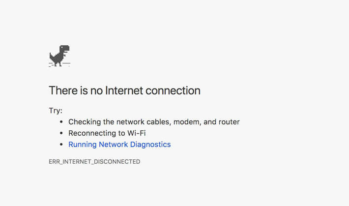 ERR_INTERNET_DISCONNECTED in Chrome
